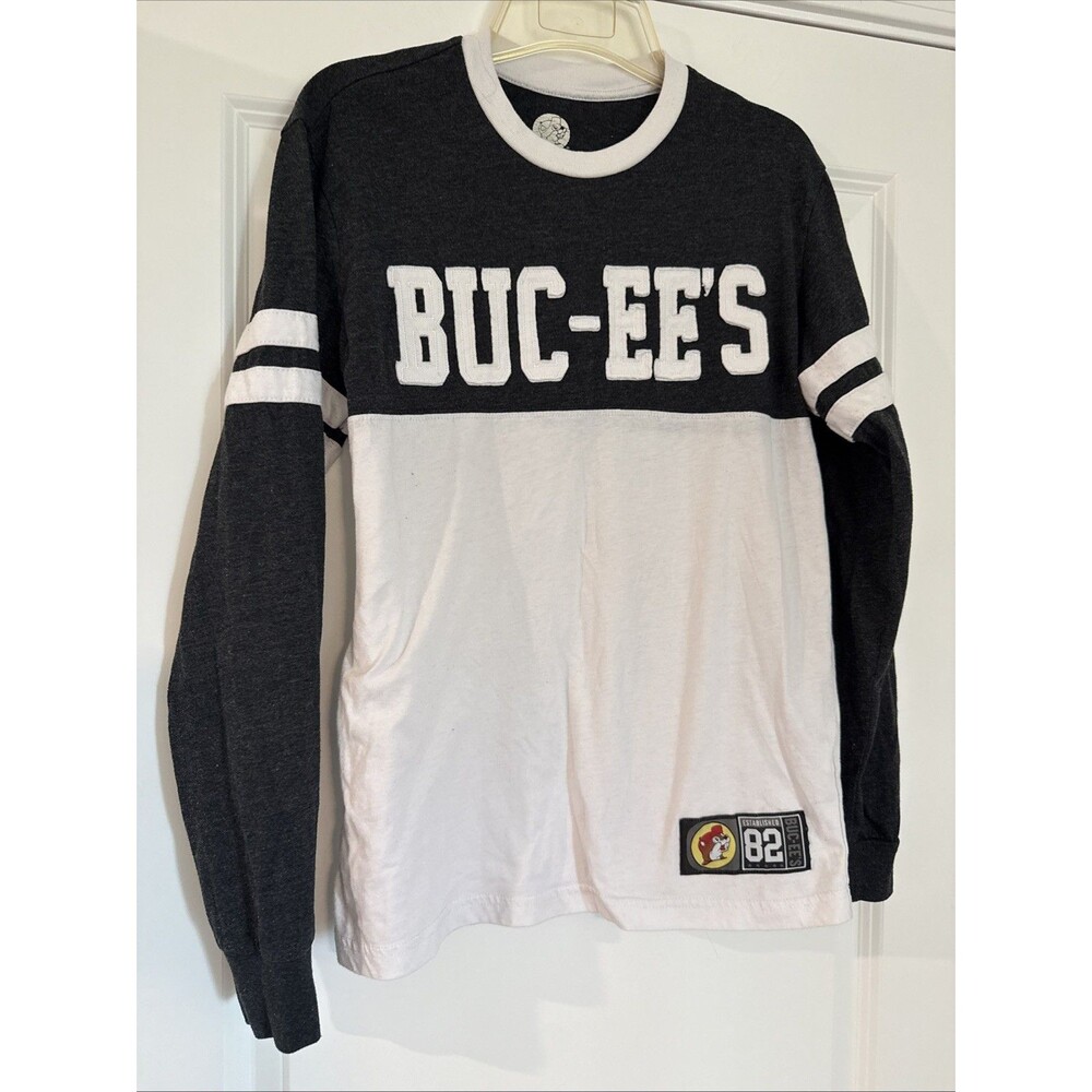 Buc-ee's Established 82 Long Sleeve Jersey Shirt Gray White Women's SMALL